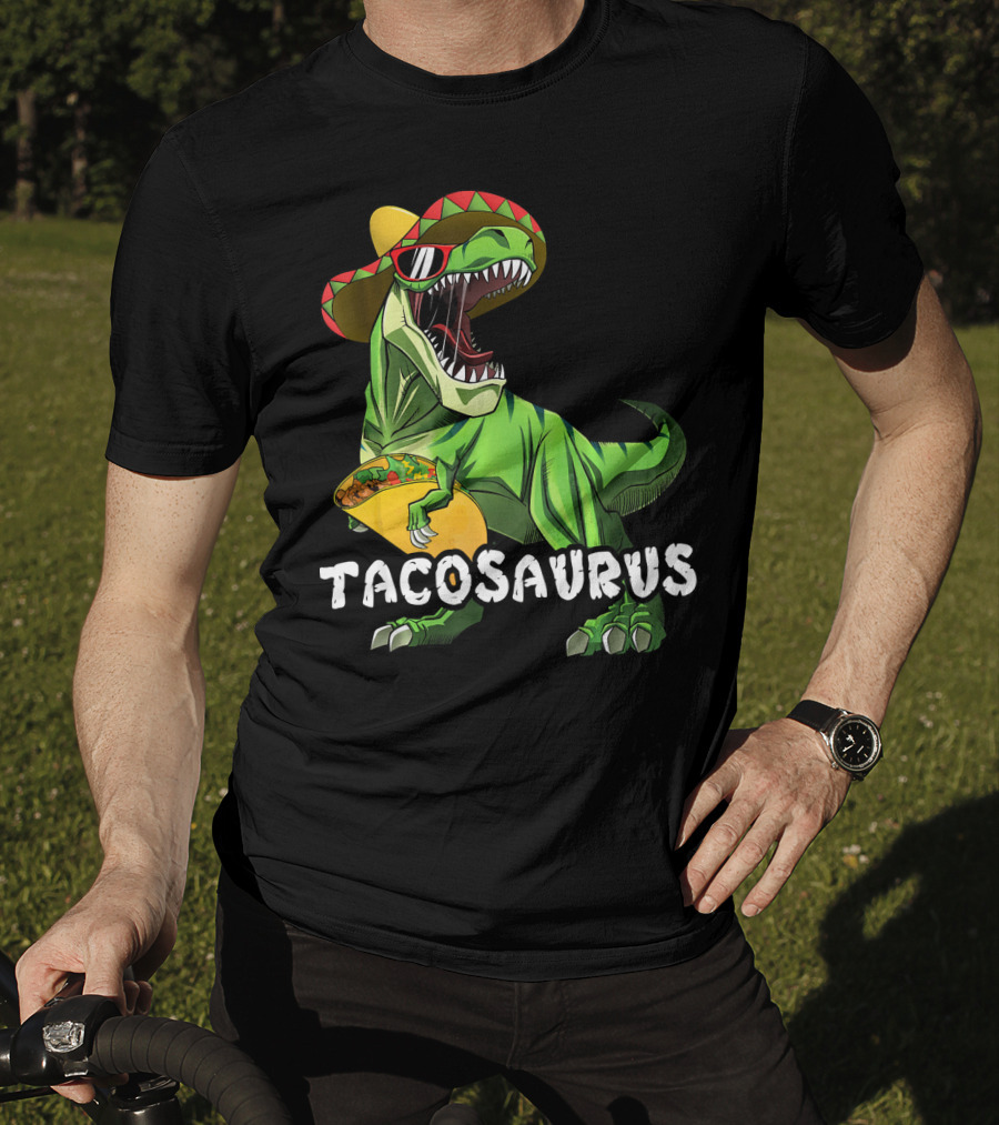 Tacosaurus Cinco De Mayo Rex Tac Dinosaur Sombrero Taco T-Shirt