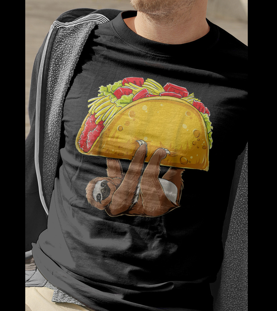 Sloth Hanging From Giant Taco Cinco De Mayo T-Shirt