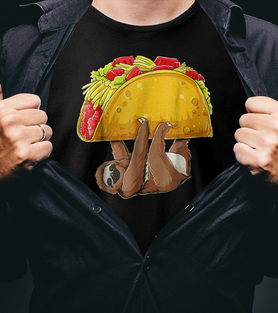 Sloth Hanging From Giant Taco Cinco De Mayo T-Shirt