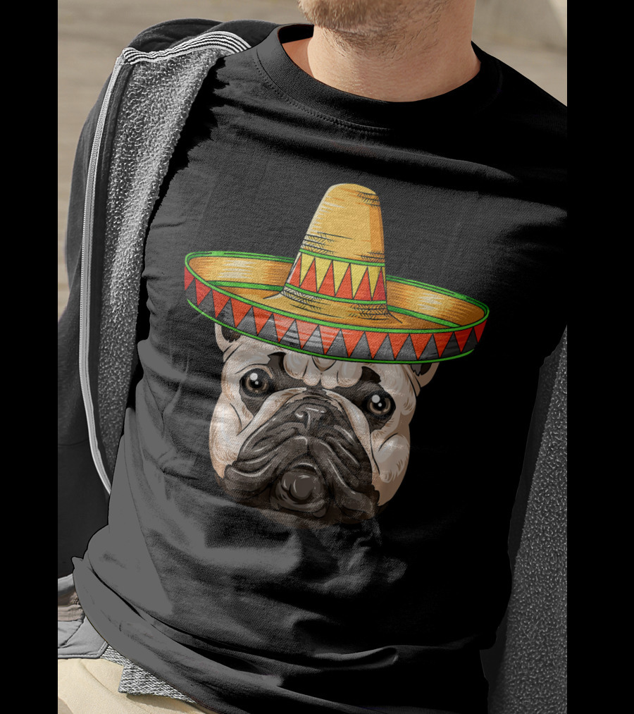 French Bulldog Sombrero Cinco De Mayo Mexican T-Shirt