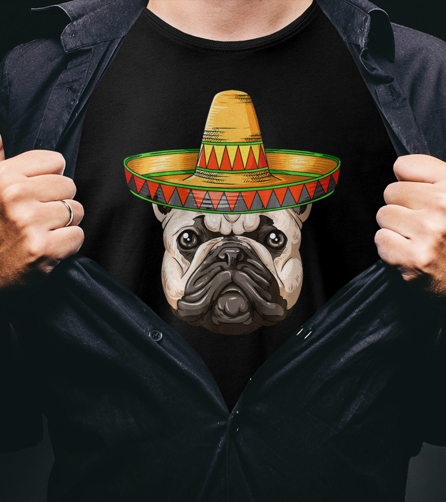 French Bulldog Sombrero Cinco De Mayo Mexican T-Shirt