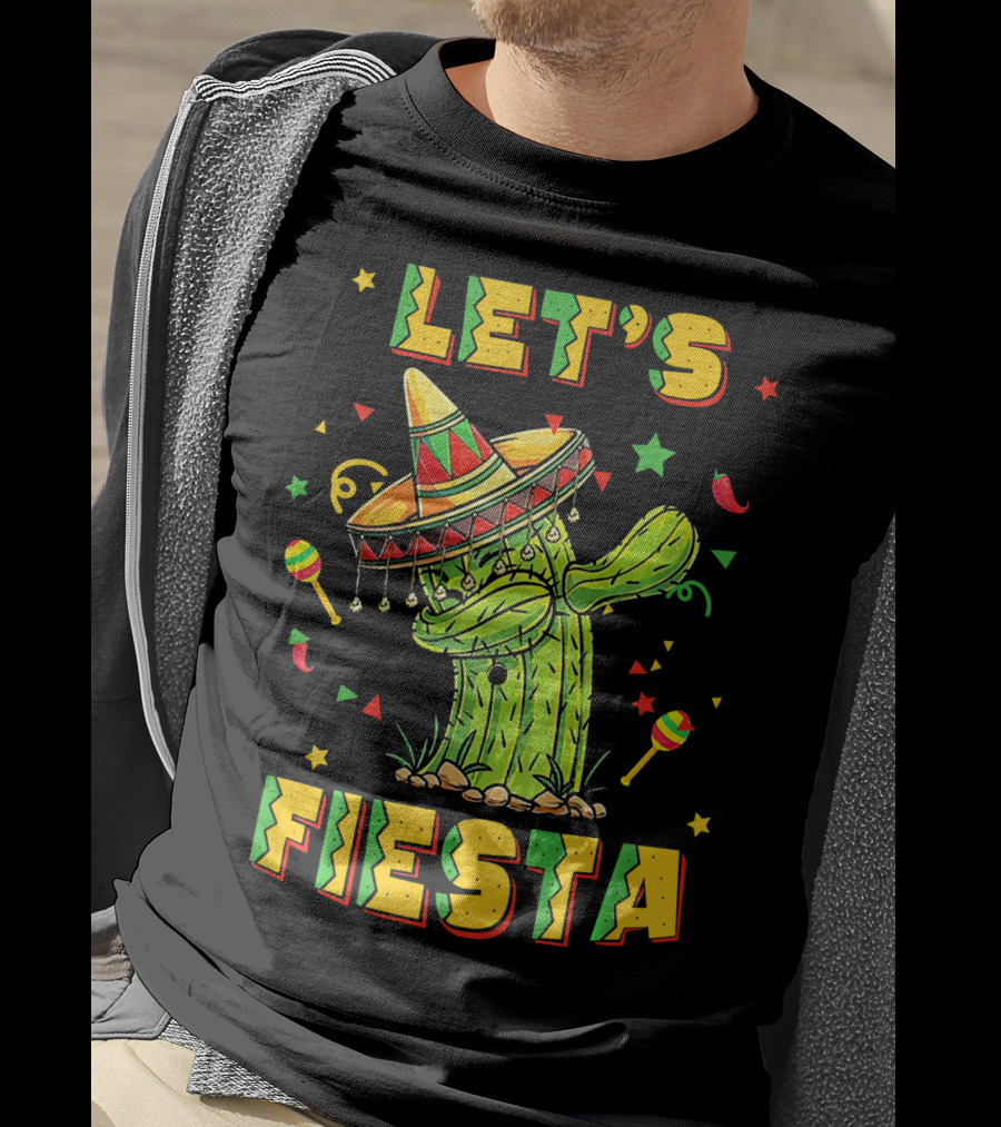 Let's Fiesta Dabbing Cactus Cinco De Mayo T-Shirt
