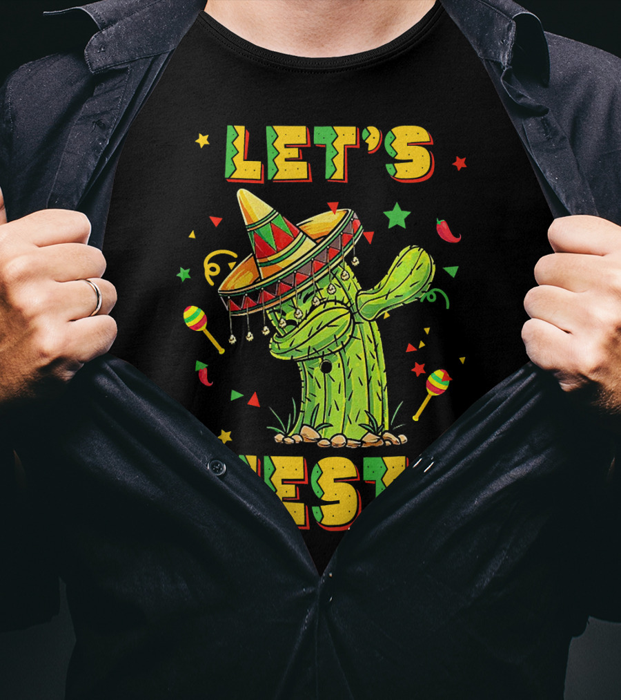 Let's Fiesta Dabbing Cactus Cinco De Mayo T-Shirt