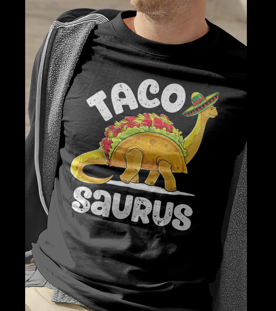 Tacosaurus Sombrero Cinco De Mayo Taco Dinosaur T-Shirt