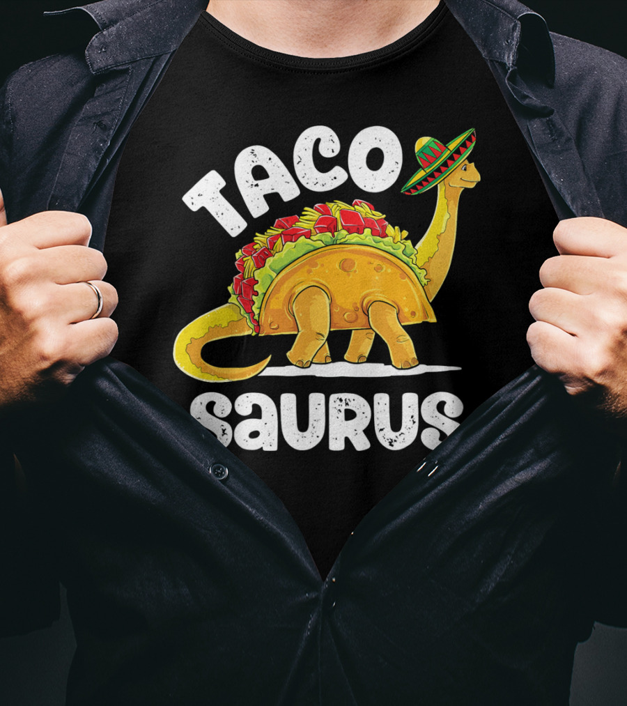 Tacosaurus Sombrero Cinco De Mayo Taco Dinosaur T-Shirt