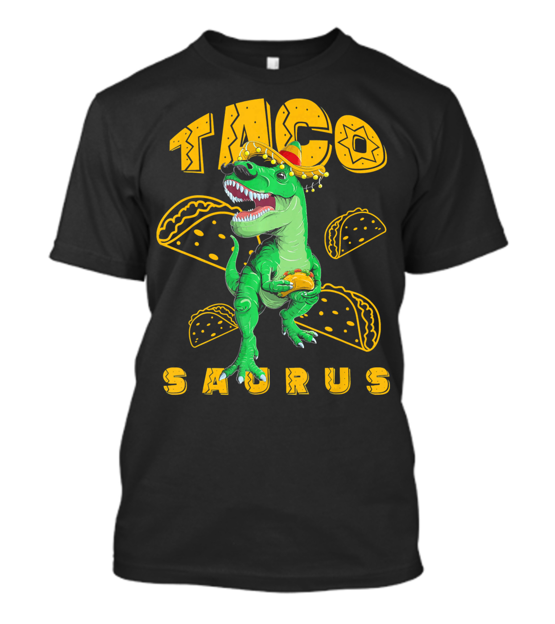 Cinco De Mayo Taco Saurus Dinosaur With Sombrero And Tacos T-Shirt