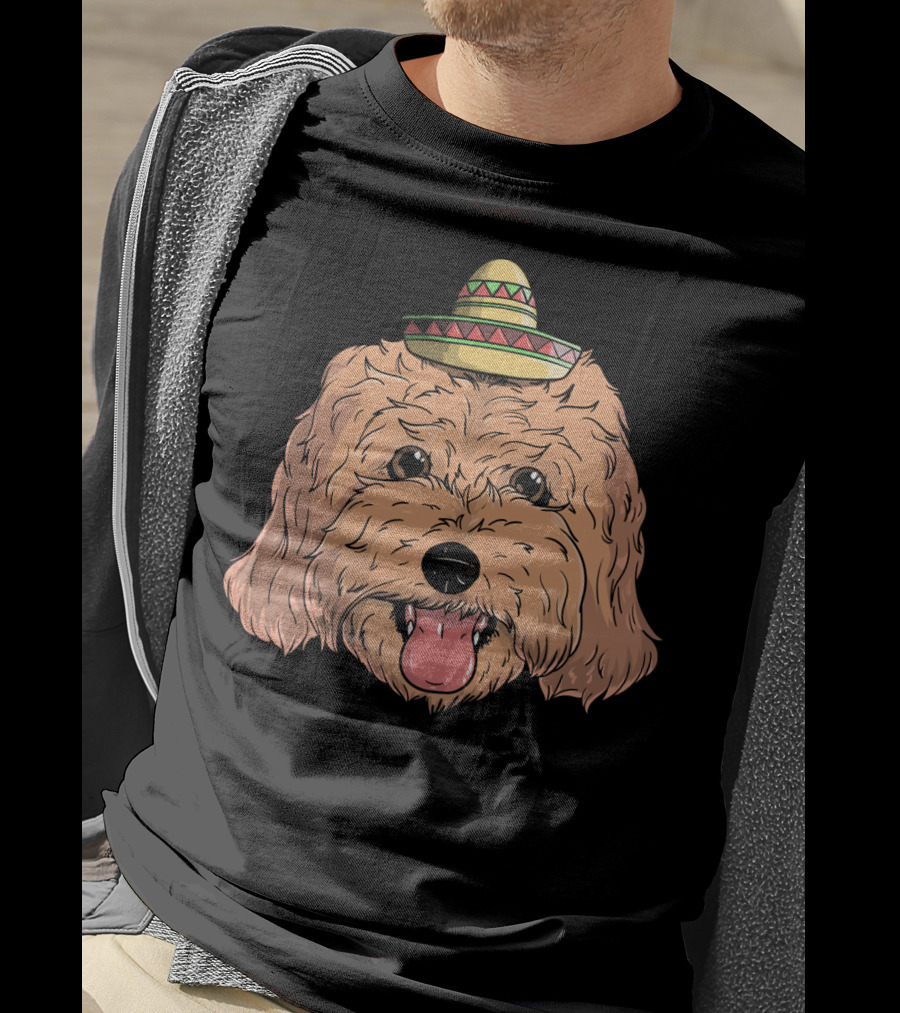 Cockapoo Dog Sombrero Fiesta Cinco De Mayo T-Shirt