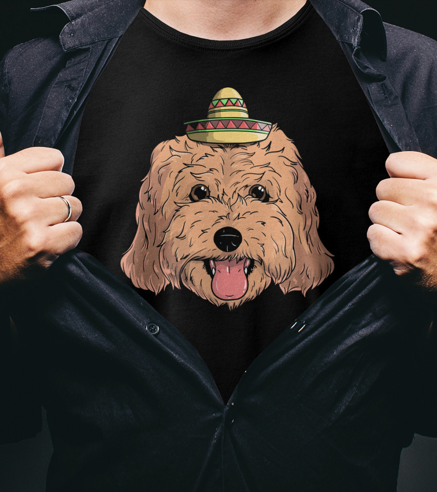 Cockapoo Dog Sombrero Fiesta Cinco De Mayo T-Shirt