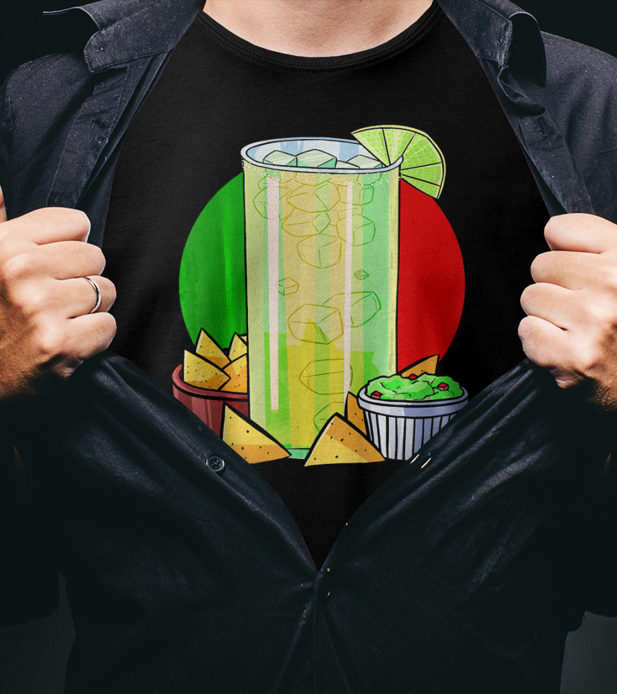 Funny Cinco De Mayo Tequila Guacamole Nachos Lime Fiesta T-Shirt