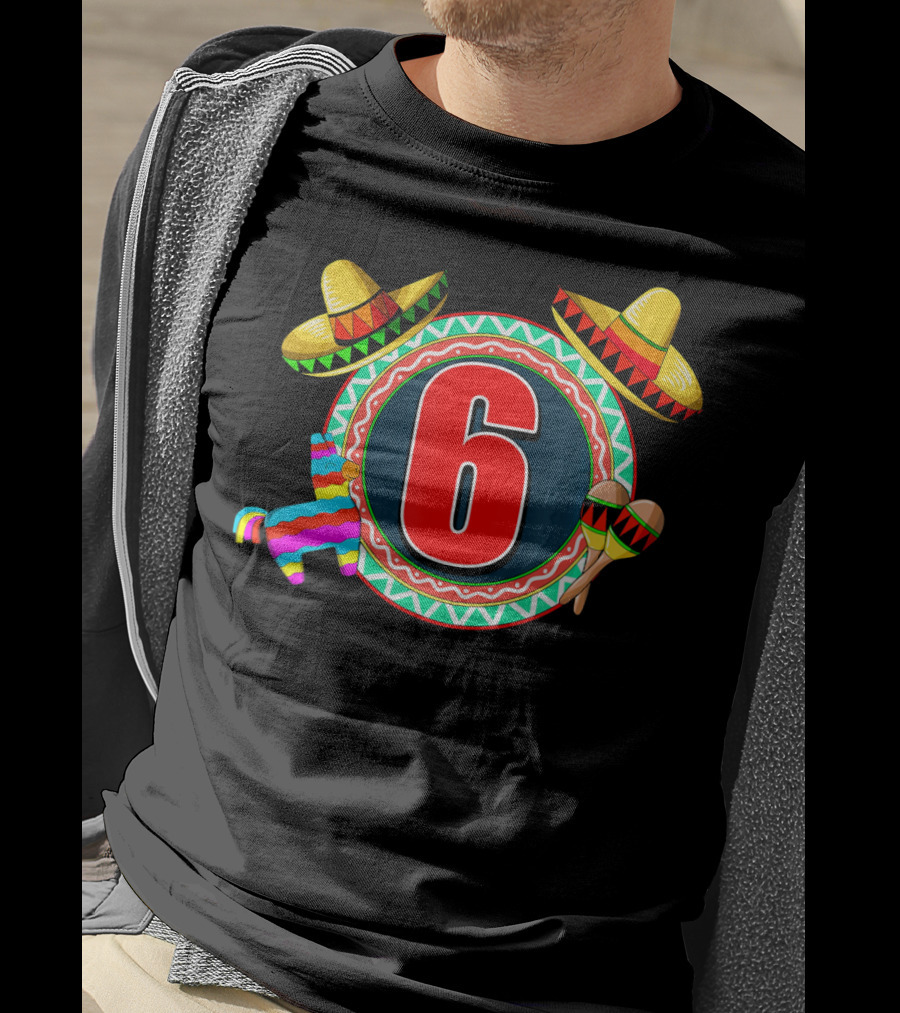Cinco De Mayo 6 Sombrero Maracas Piñata T-Shirt