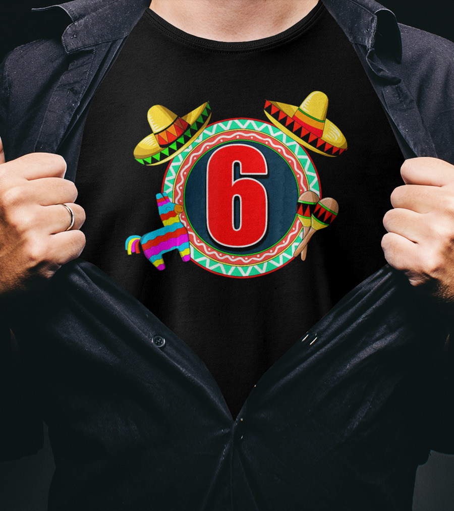 Cinco De Mayo 6 Sombrero Maracas Piñata T-Shirt