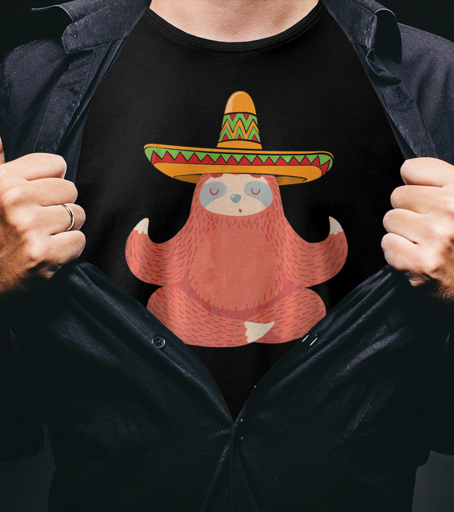 Sloth Sombrero Mexican Fiesta Cinco De Mayo T-Shirt