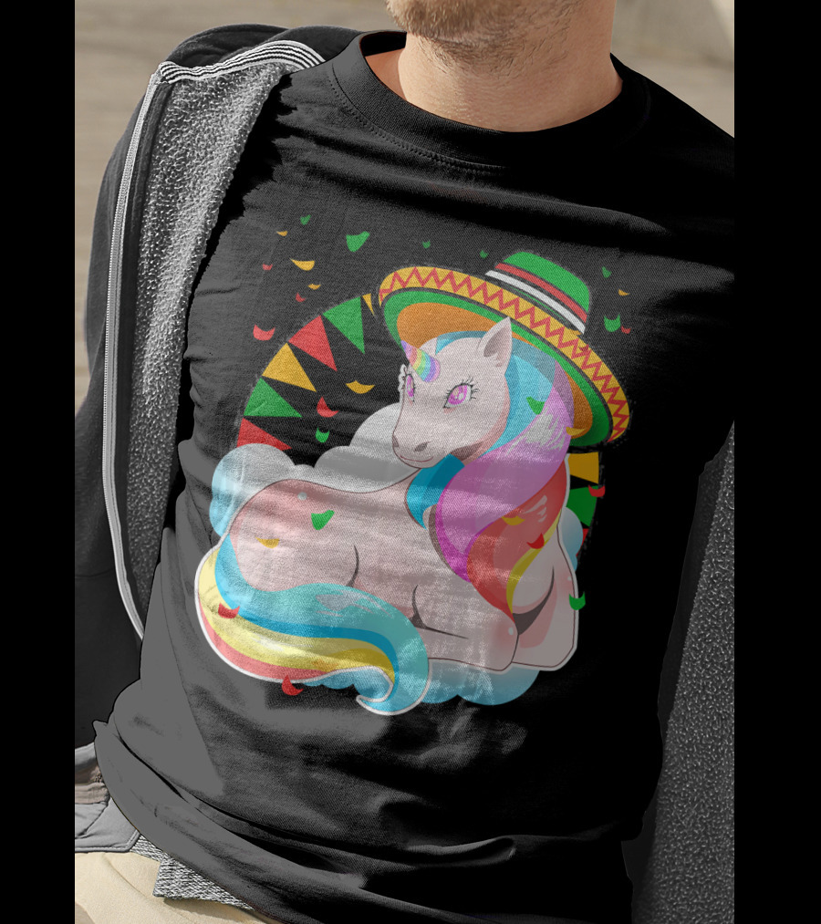 Cinco De Mayo Magical Unicorn Sombrero T-Shirt