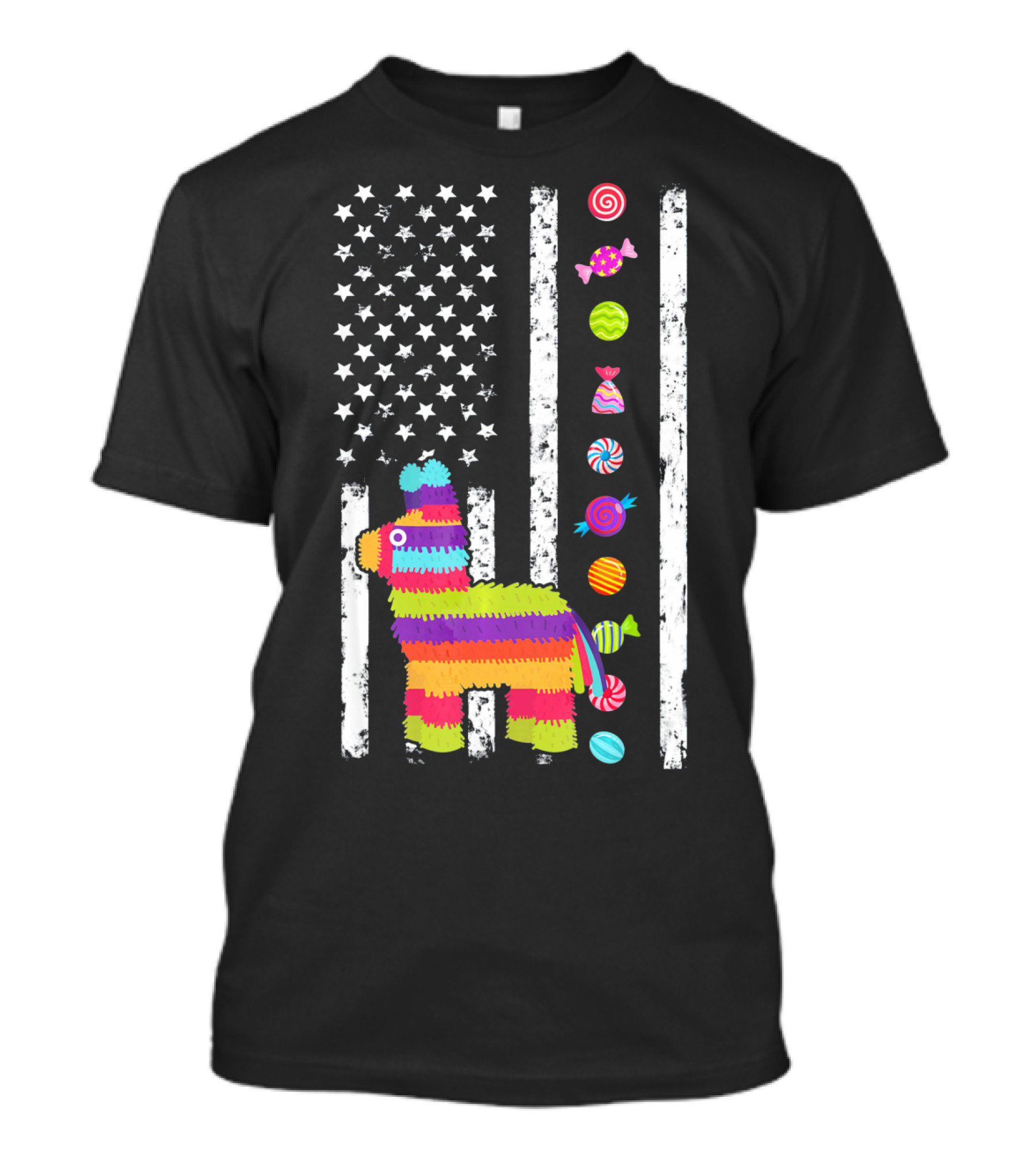 Cinco De Mayo Tacosaurus Piñata Candy Stars Stripes T-Shirt