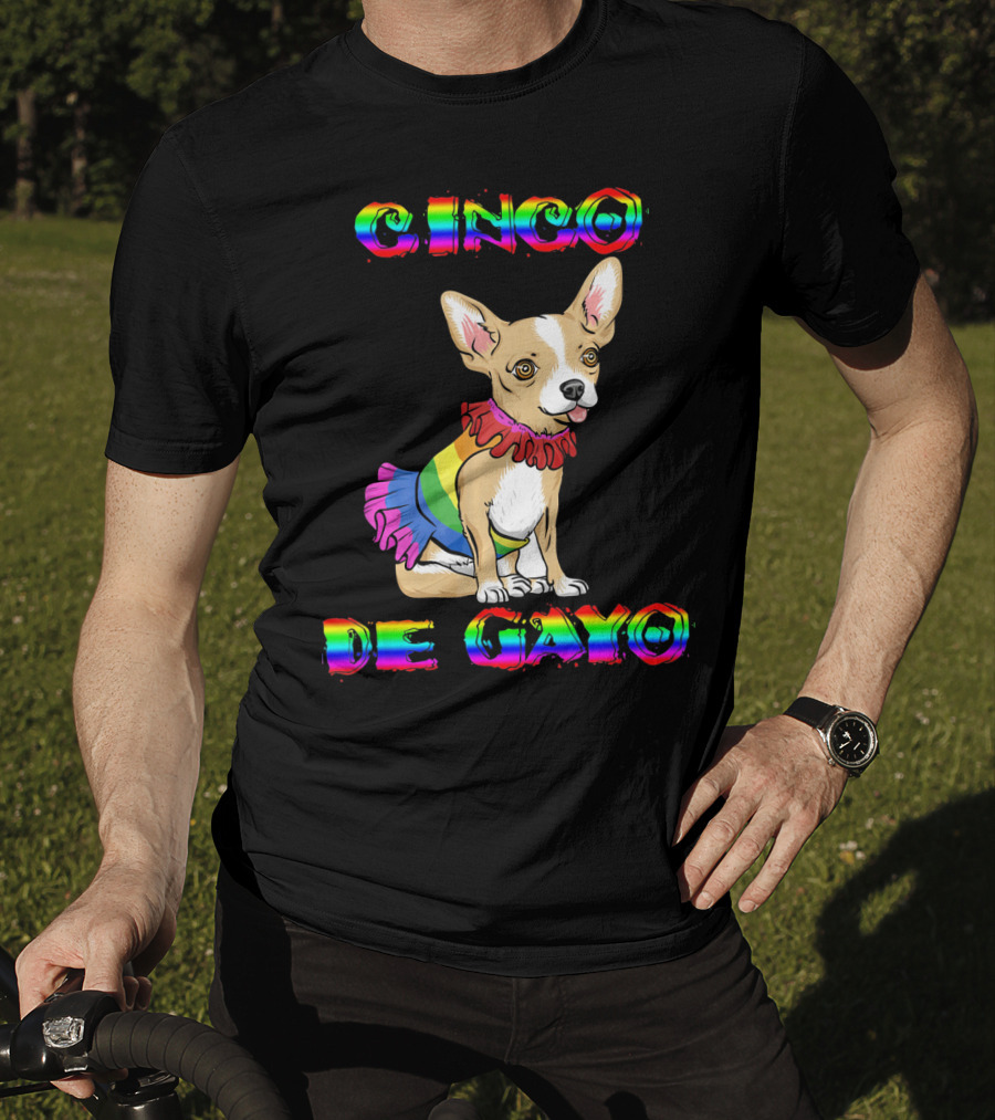 Cinco De Mayo Cinco De Gayo Rainbow Chihuahua T-Shirt