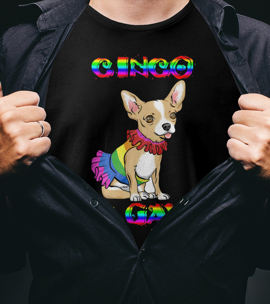 Cinco De Mayo Cinco De Gayo Rainbow Chihuahua T-Shirt