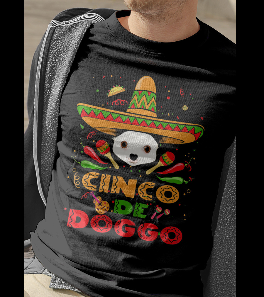 Cinco De Doggo Chihuahua Sombrero Maracas Fiesta T-Shirt