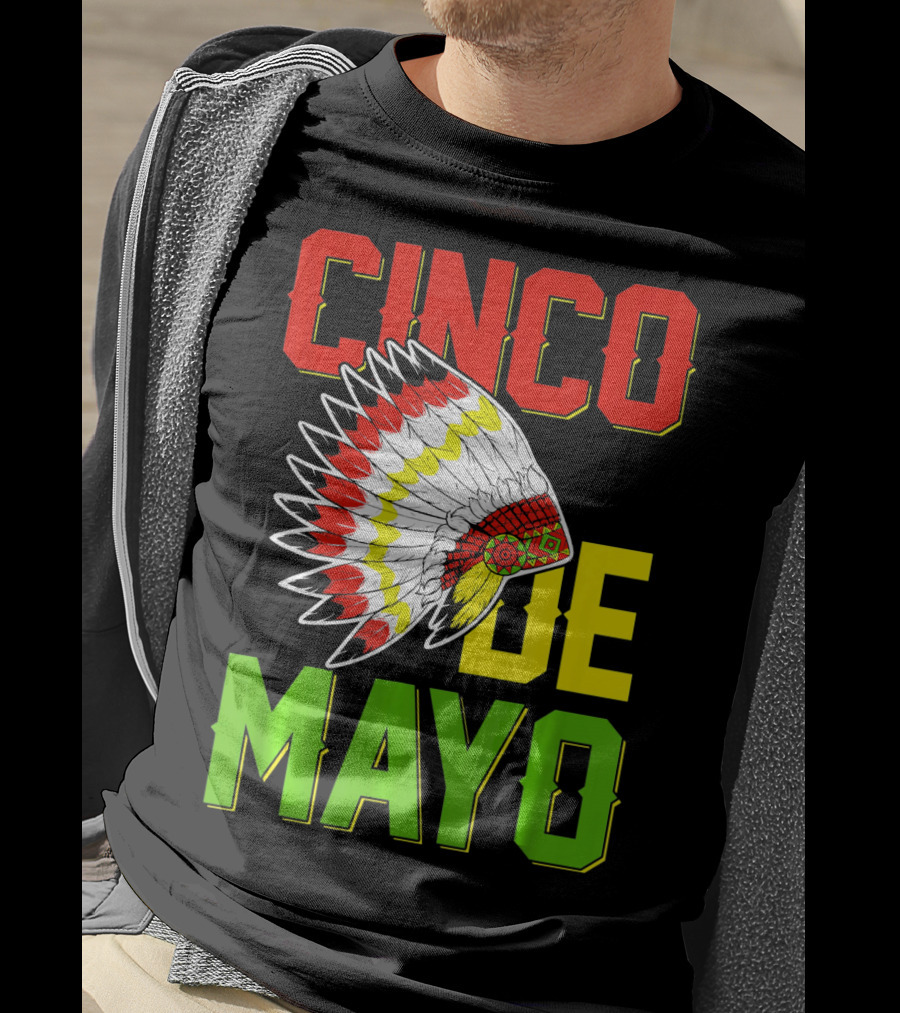 CINCO DE MAYO Native American Headdress T-Shirt