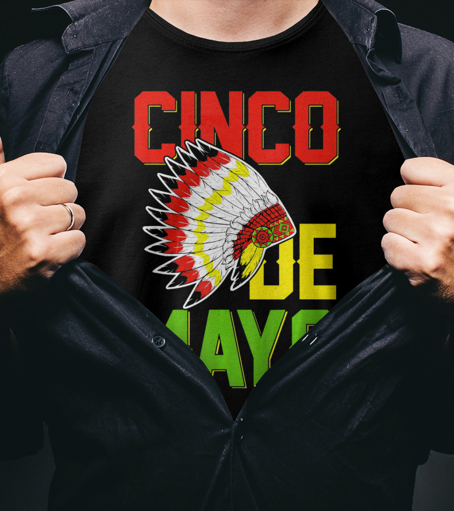 CINCO DE MAYO Native American Headdress T-Shirt