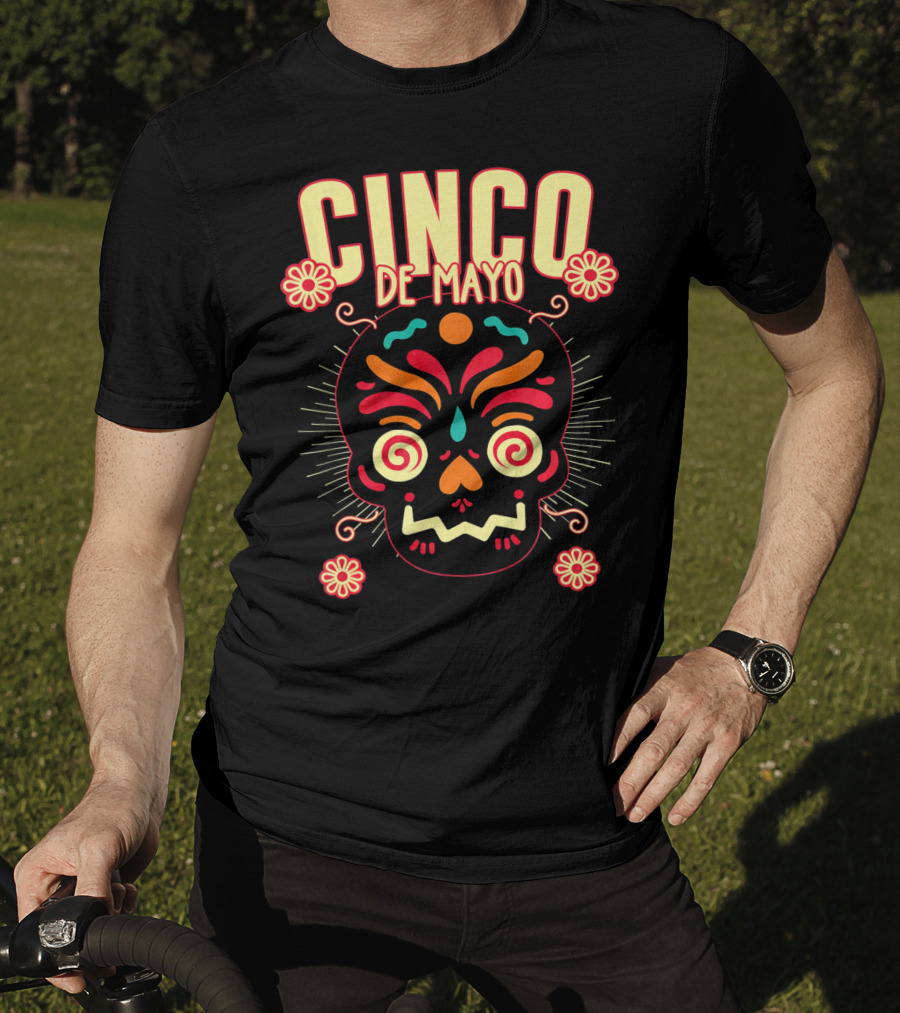 Cinco De Mayo Skull Design For Senor Senora And Sen T-Shirt