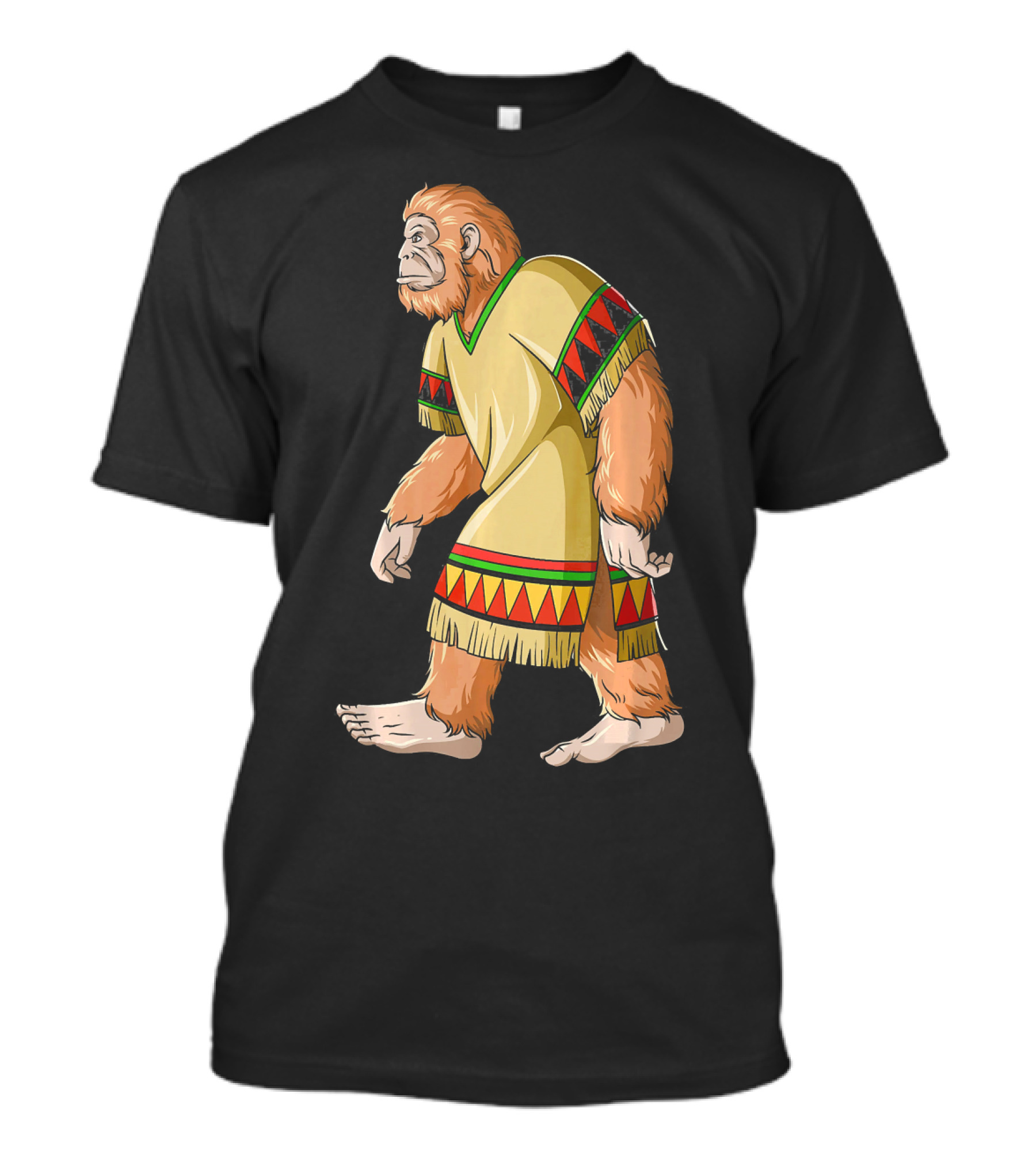 Bigfoot Sasquatch In Mexican Poncho Cultural Attire T-Shirt