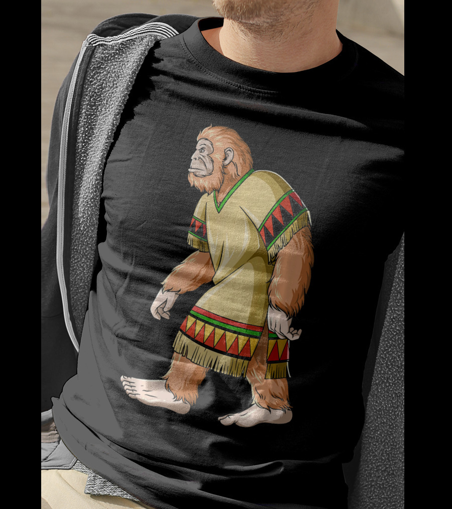 Bigfoot Sasquatch In Mexican Poncho Cultural Attire T-Shirt