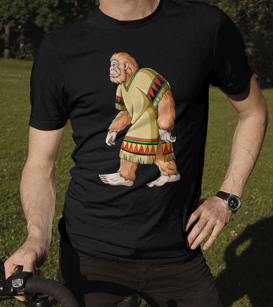 Bigfoot Sasquatch In Mexican Poncho Cultural Attire T-Shirt