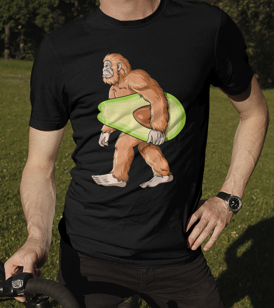 Bigfoot Carrying Avocado Sasquatch Cinco De Mayo Humor T-Shirt