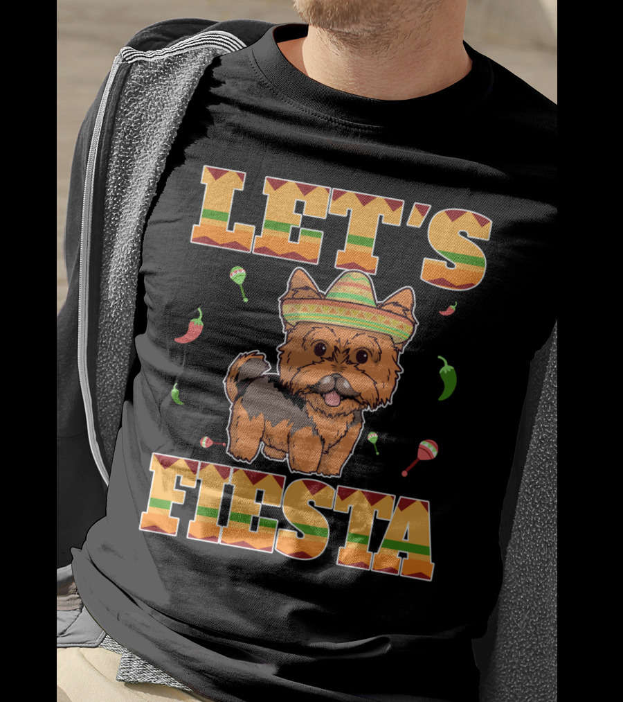 Let's Fiesta Yorkie Dog Cinco De Mayo T-Shirt