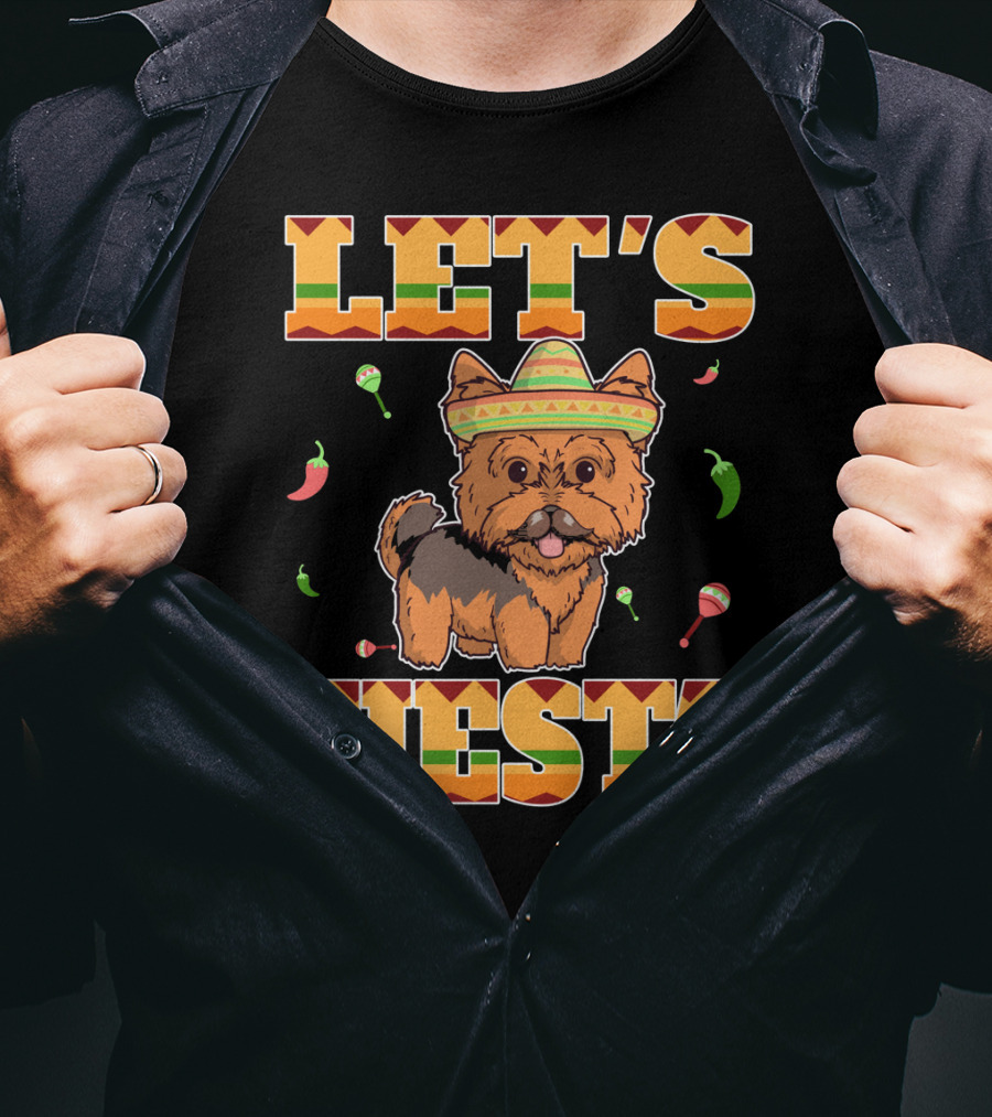 Let's Fiesta Yorkie Dog Cinco De Mayo T-Shirt