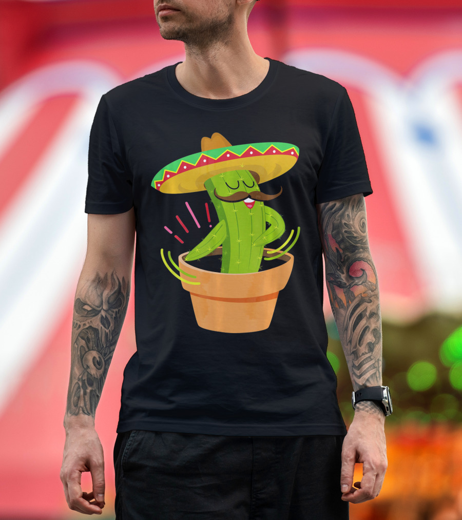 Flossing Cactus Sombrero Dance Cinco De Mayo T-Shirt