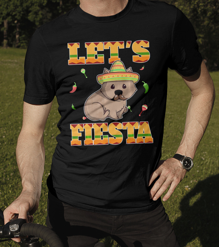 Let's Fiesta Wombat Wearing Sombrero Maracas Peppers Cinco De Mayo Mexican T-Shirt