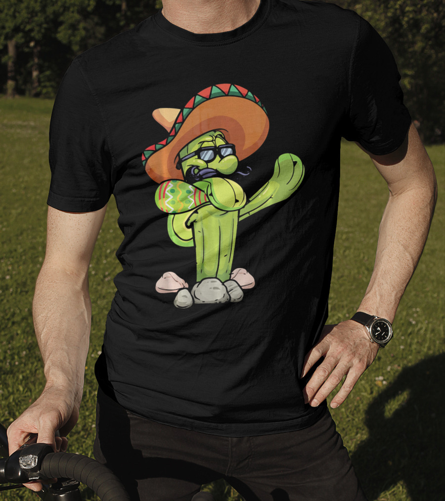 Sombrero Cactus Dabbing Dance Cinco De Mayo T-Shirt