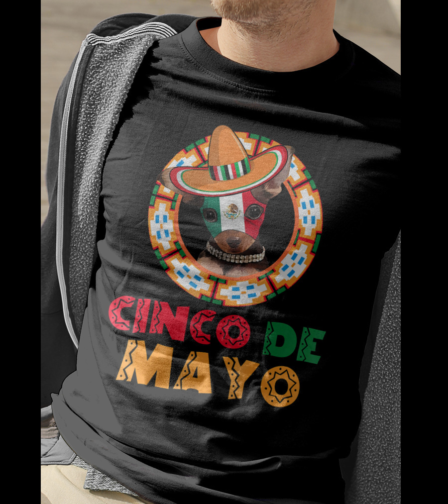 Cinco De Mayo Dog Chihuahua Mexican Sombrero T-Shirt