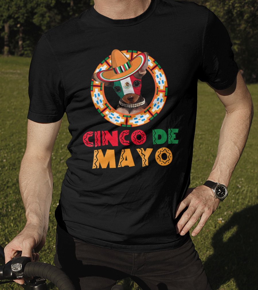 Cinco De Mayo Dog Chihuahua Mexican Sombrero T-Shirt