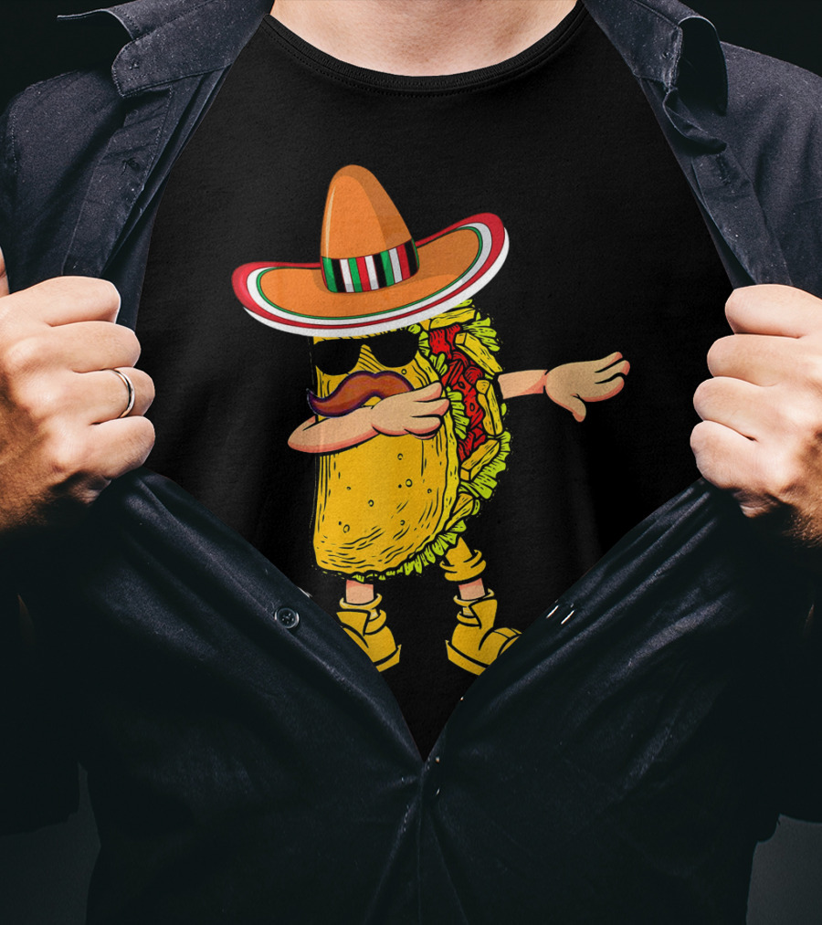 Dabbing Soccer Taco With Sombrero Cinco De Mayo Dab T-Shirt