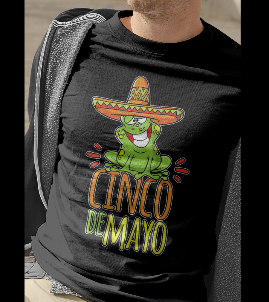 Cinco De Mayo Fun Mexican Fiesta Frog Sombrero T-Shirt