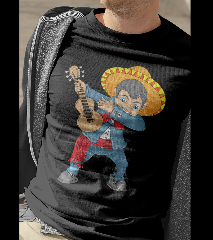 Mariachi Guitar Dabbing Cinco De Mayo T-Shirt