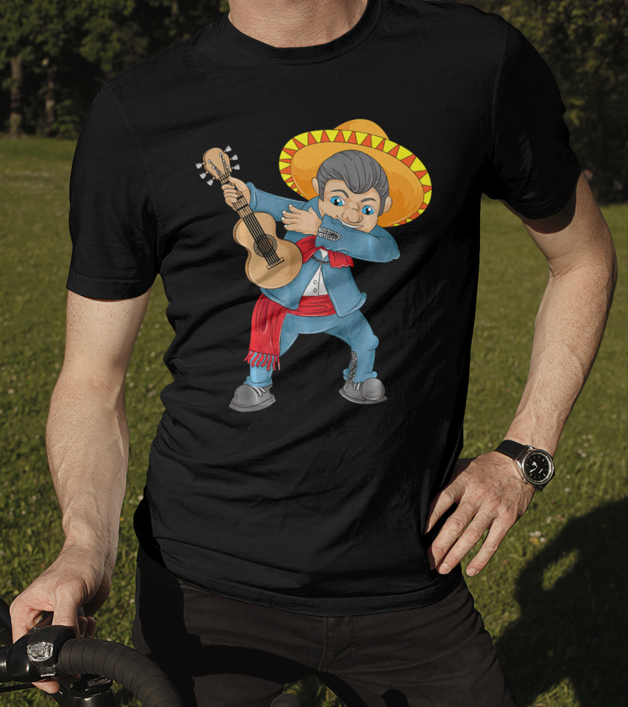 Mariachi Guitar Dabbing Cinco De Mayo T-Shirt