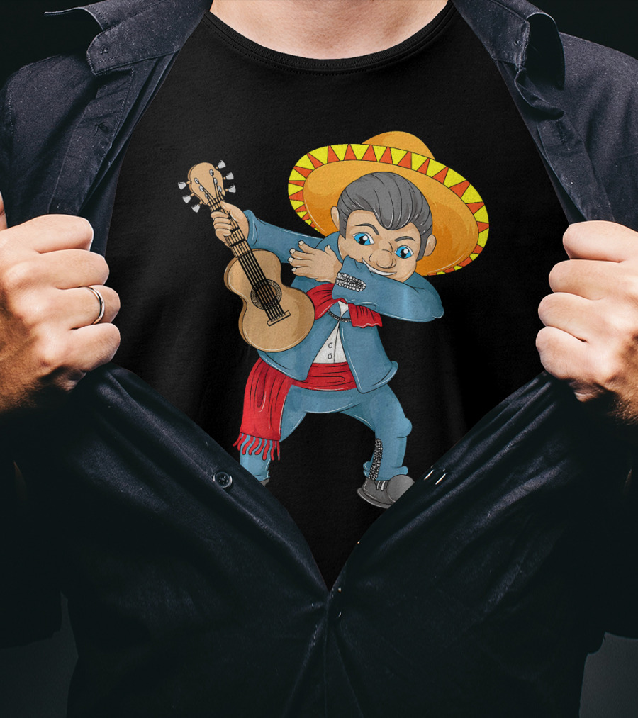 Mariachi Guitar Dabbing Cinco De Mayo T-Shirt
