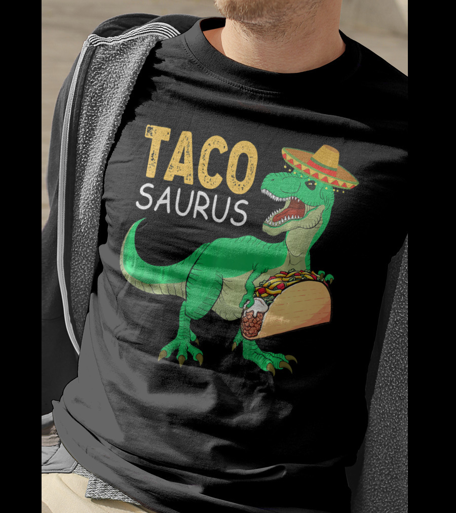 Taco Tacosaurus Dinosaur Sombrero Mexican Cinco De Mayo T-Shirt
