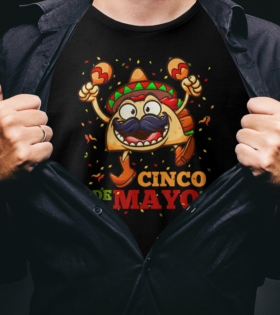 Cinco De Mayo Funny Taco Lover Celebrating Mexican Fiesta T-Shirt