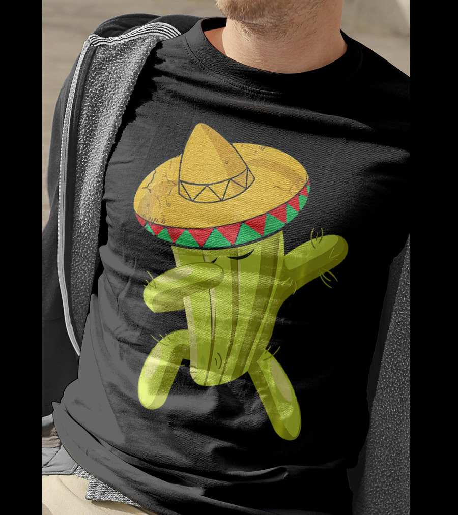 Dancing Cactus With Sombrero Funny Cinco De Mayo For Son T-Shirt