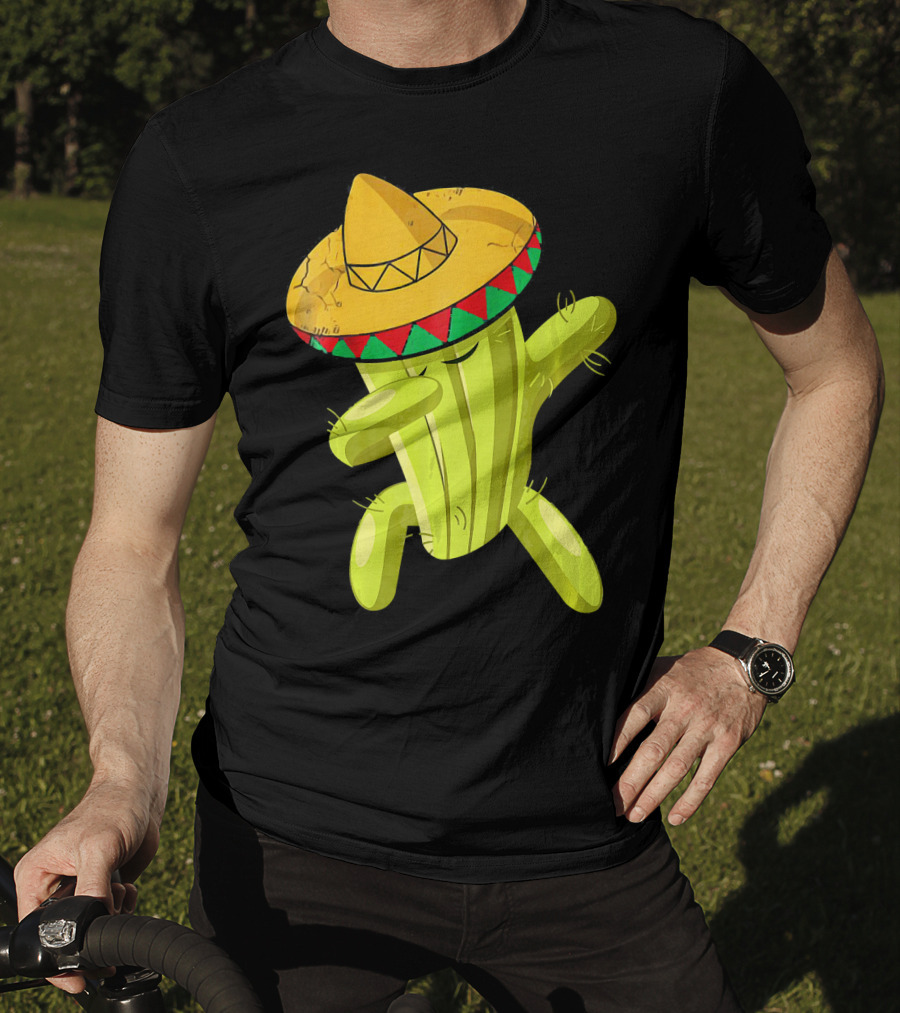 Dancing Cactus With Sombrero Funny Cinco De Mayo For Son T-Shirt