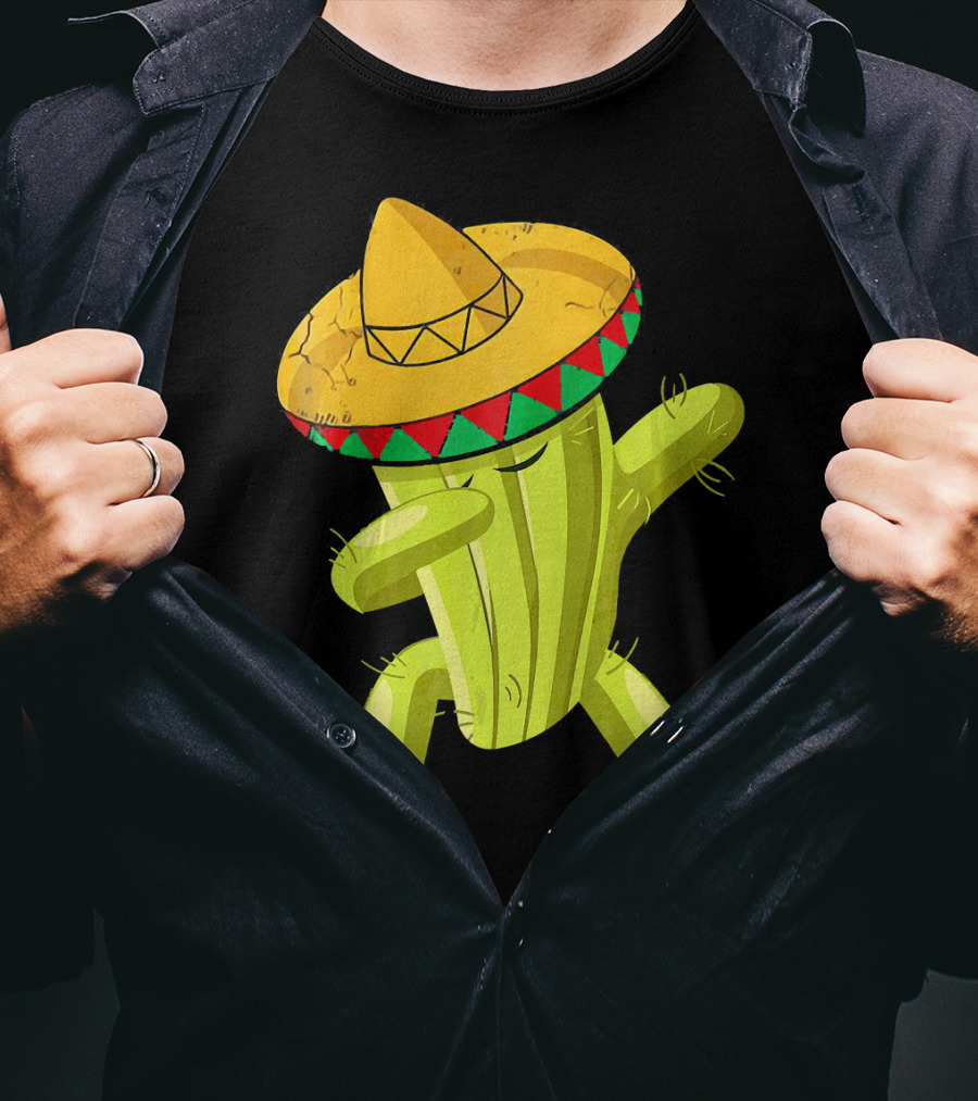Dancing Cactus With Sombrero Funny Cinco De Mayo For Son T-Shirt