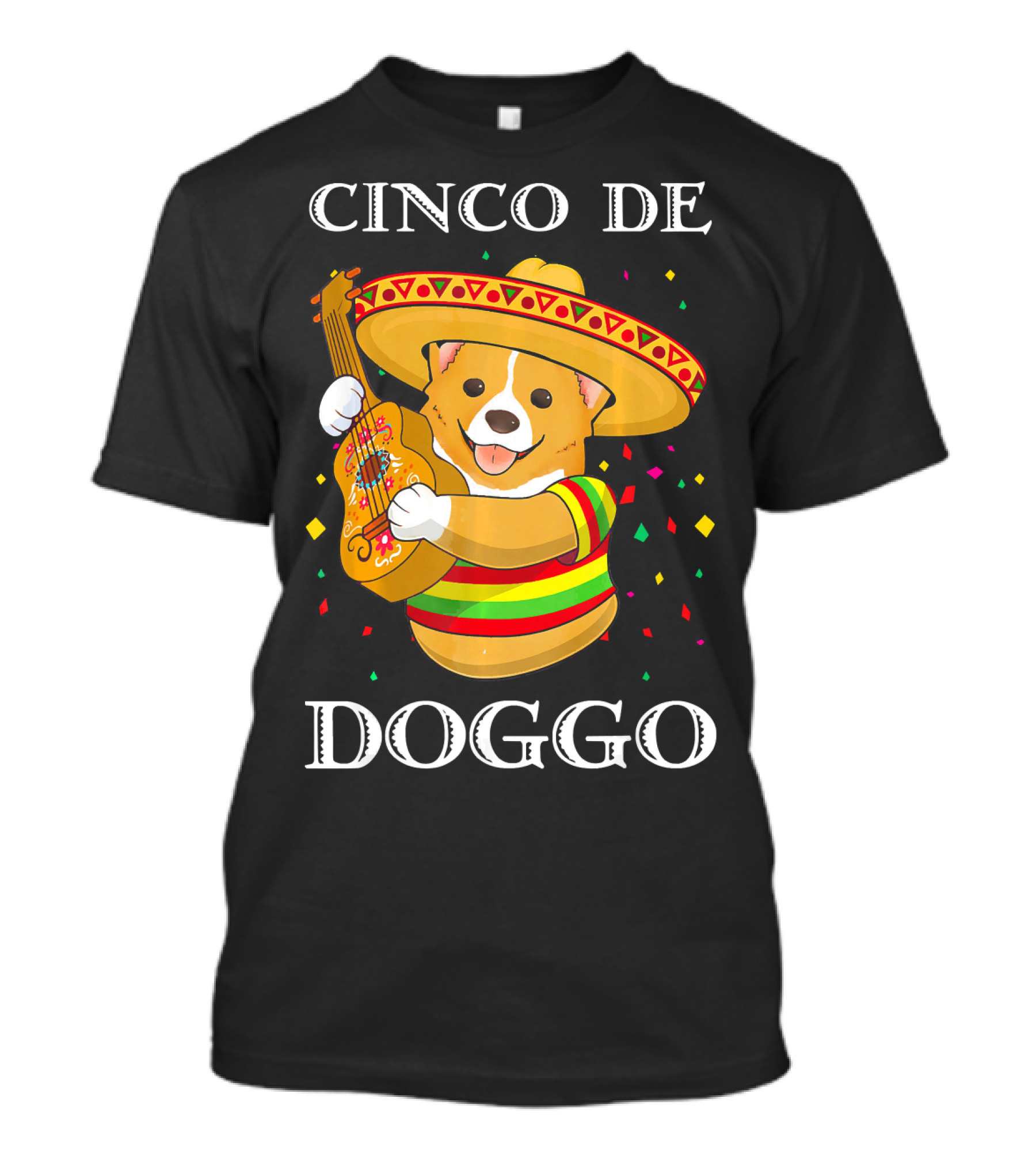 Cinco De Doggo Funny Corgi Guitar Fiesta T-Shirt