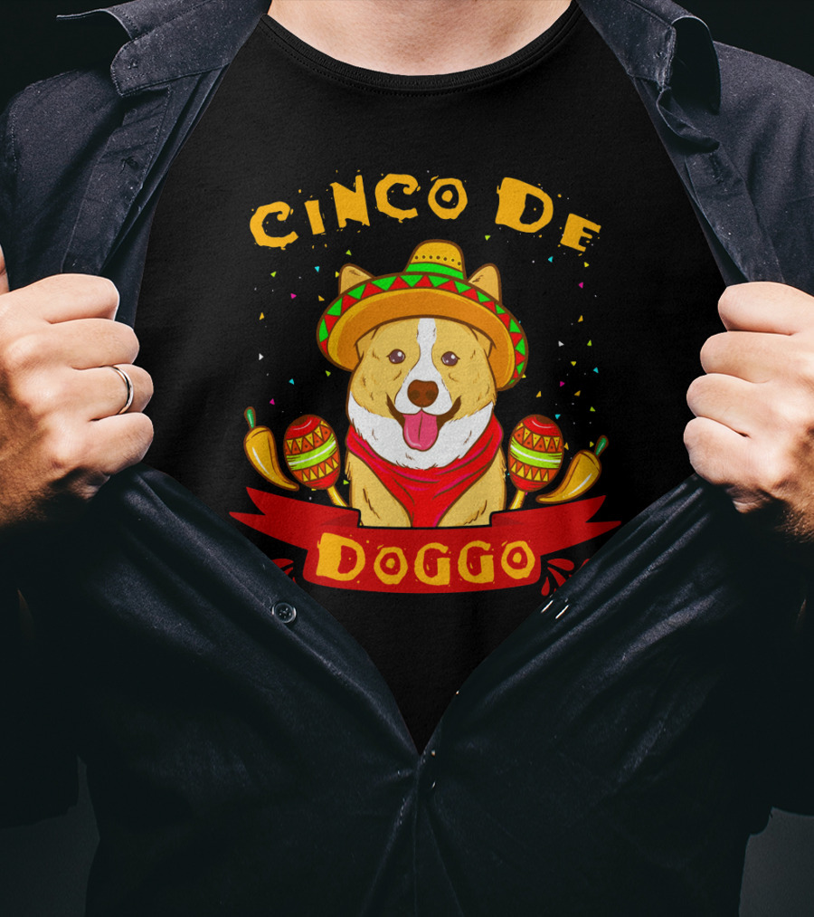 Cinco De Doggo Cinco De Mayo Sombrero Fiesta Corgi T-Shirt