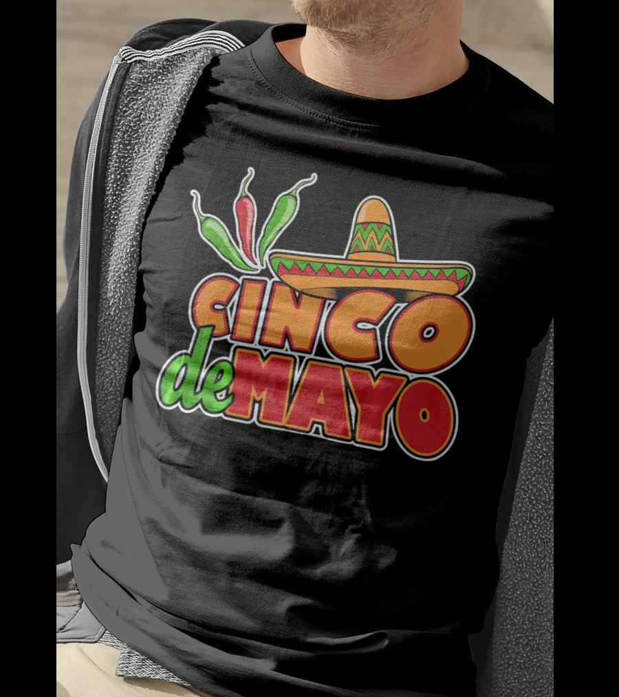 Cinco De Mayo Sombrero And Chilis T-Shirt