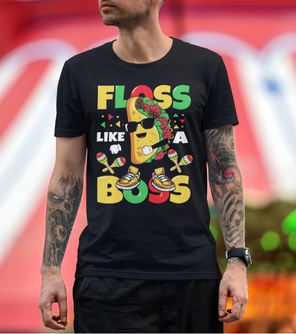 Premium T-Shirt: Floss Like A Boss Taco Dance Cinco De Mayo Celebration🌮 T-Shirt Floss Like A Boss Taco Dance Cinco De Mayo Celebration🌮 T-Shirt