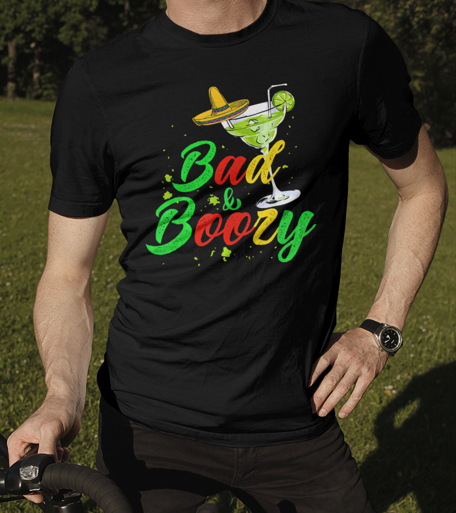 Cinco De Mayo Bad And Boozy Sombrero Margarita Lime Drink T-Shirt